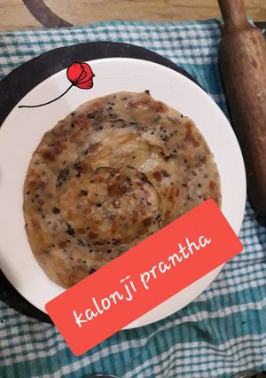 A picture of #GA4 #WEEK1 #PRANTHA Kalonji prantha.