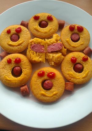 A picture of Vickys Corndog Muffins, GF DF EF SF NF.