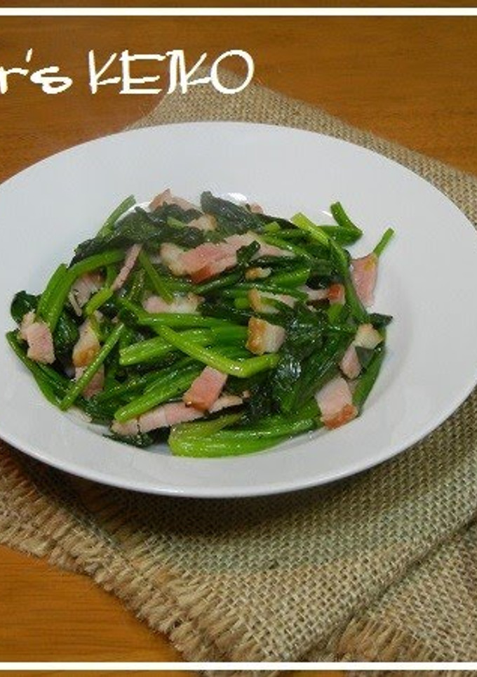A picture of Butter-Sautéed Spinach with Bacon.
