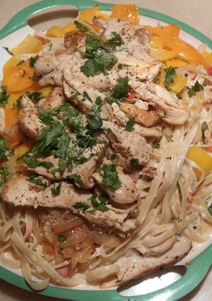 A picture of Cajun Chicken Fettuccine Alfredo.