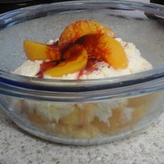 A picture of My Peachy Custard and Whipped Cream 😀.
