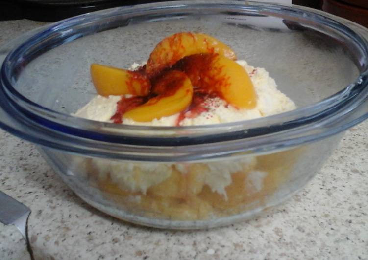 Recipe of Any-night-of-the-week My Peachy Custard and Whipped Cream 😀