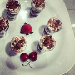 A picture of Christmas rum shots.