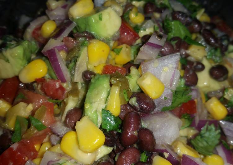 Steps to Make Homemade Black bean corn salad with hatch green chile