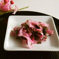 A picture of Pickled Sakura and Japanese Turnips.
