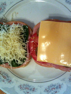 A picture of Taisen's wacky ham sandwich.