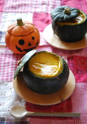 A picture of For Halloween! Bocchan Kabocha Squash Pudding.