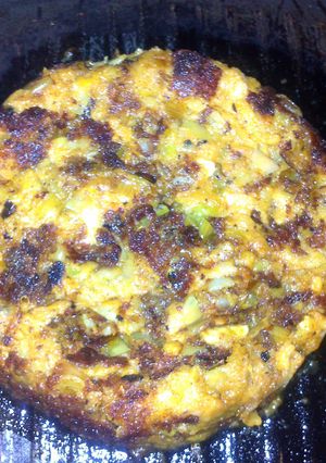 A picture of Sig's Yam Cakes with Goats Brie.