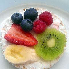 A picture of Vickys Rice Cake Topper Ideas, Gluten, Dairy Egg & Soy-Free.