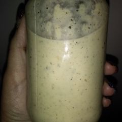 A picture of Momma's Parmesan peppercorn pizza sauce (can be used as Alfredo with less pepper).