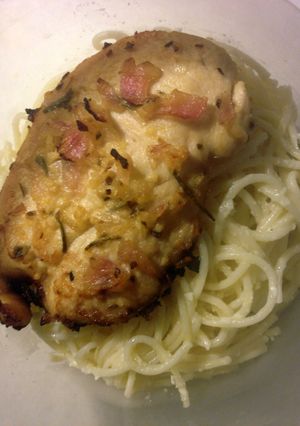 A picture of Roasted Mediterranean Chicken With Lemon Parmesan Pasta.