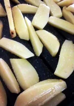 A picture of From scratch oven french fries.
