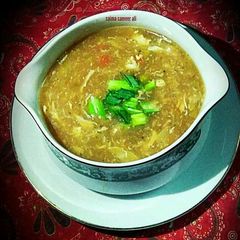 A picture of Cabbage n carrot soup.