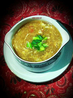 A picture of Cabbage n carrot soup.