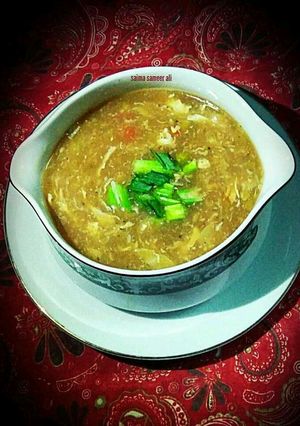 A picture of Cabbage n carrot soup.