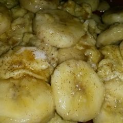 A picture of Sig's Scrambled Egg with Banana.