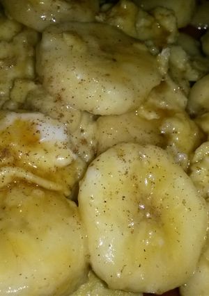 A picture of Sig's Scrambled Egg with Banana.