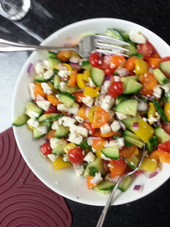 A picture of Deb's Geek Salad.