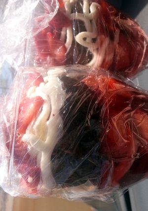 A picture of strawberry banana rum bombs.