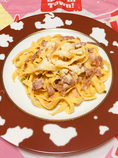 Una foto de Spaghetti a la carbonara!