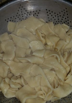 A picture of Homemade fresh egg noodles.