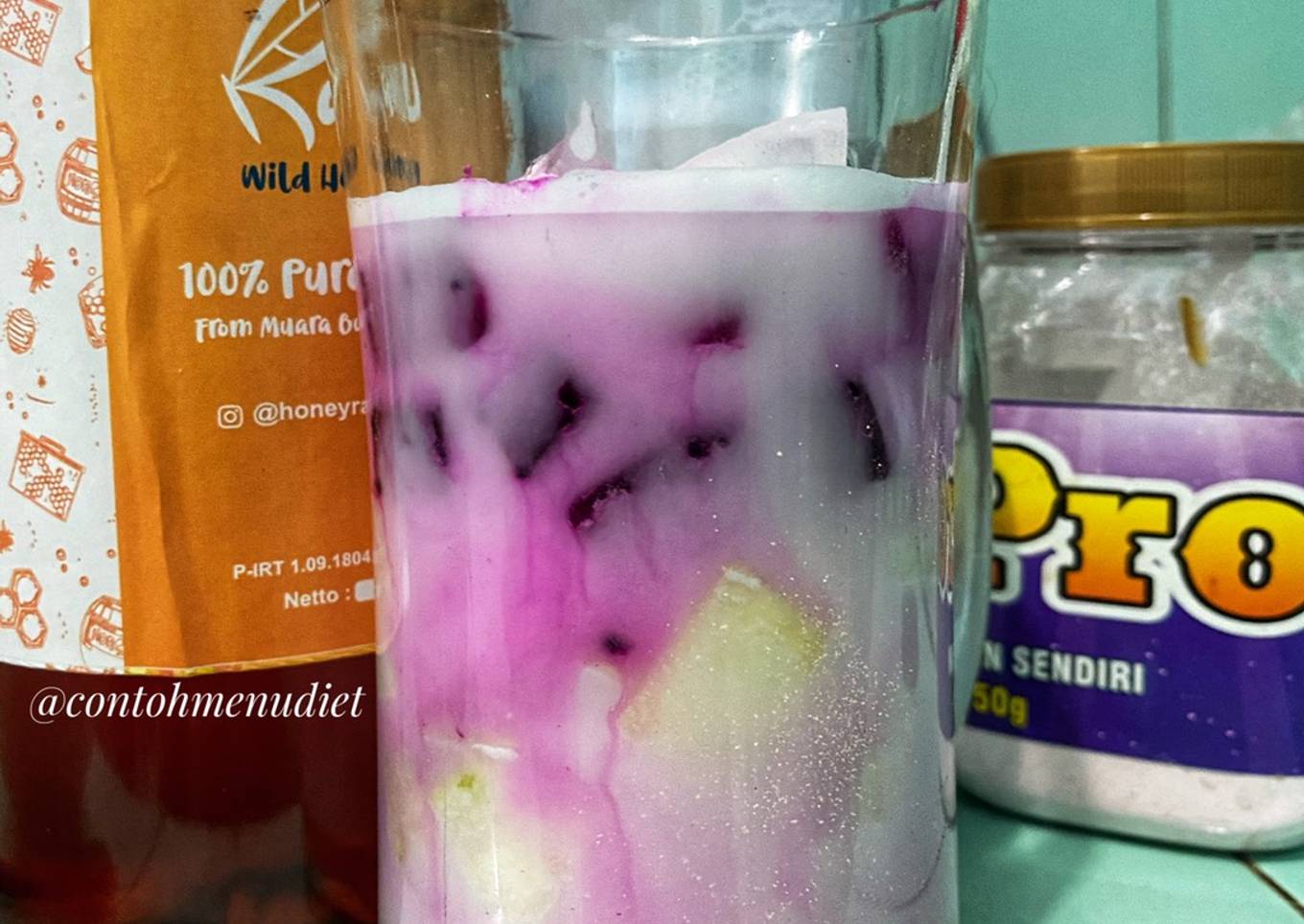 Sop buah diet no pewarna gula susu
