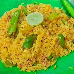 A picture of Vegetable.Lemon Rice(left over rice fry).