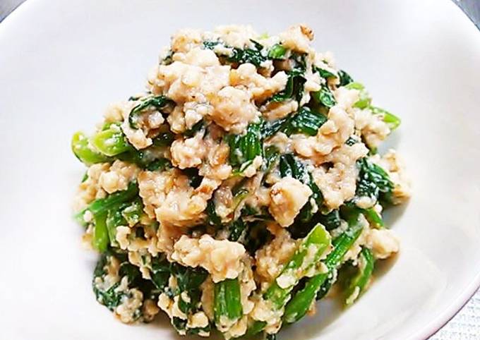 Spinach & Mashed Tofu with Homemade Sesame Miso Dressing