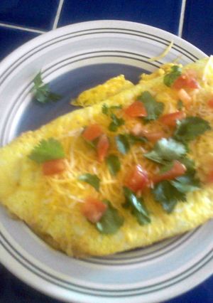 A picture of Chicken taco omelette.