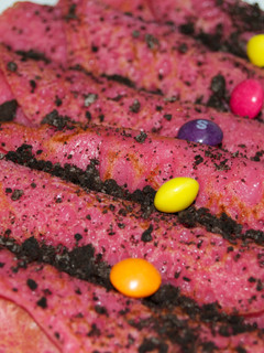 A picture of Raspberry red crépes.
