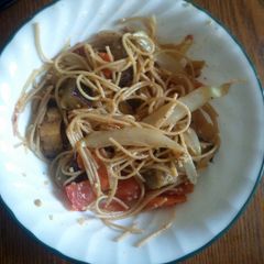 A picture of Eggplant pasta.