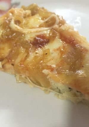 Una foto de Pizza con masa de Coliflor
