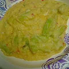 Grits and vegetables A picture of Grits and vegetables.