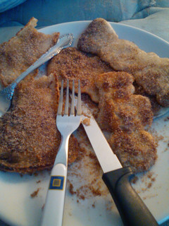 A picture of Elephant ears/ churro waffles.