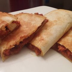 A picture of Chicken tikka masala quesadilla.
