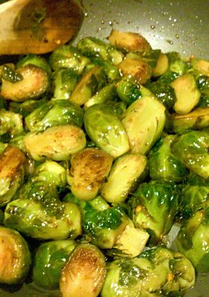 A picture of Honey Balsamic Brussels Sprouts.