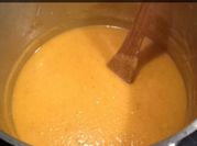 A picture of pumpkin and sweet potato soup