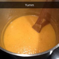 A picture of Pumpkin, Sweet Potato, Carrot, Ginger Soup.