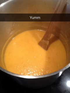 A picture of Pumpkin, Sweet Potato, Carrot, Ginger Soup.