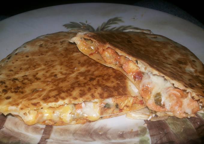 Quesadilla With a Mix of Dice 