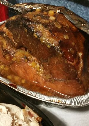 A picture of Southern style grilled ham.