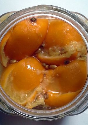 A picture of Preserved Meyer Lemons.