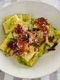 Mezze Maniche with Broccoli and Bacon