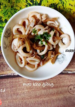 Hình của món Mực kho gừng.
