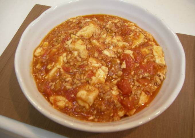 Recipe of Super Quick Homemade Tomato Mapo Doufu with Minced Chicken
