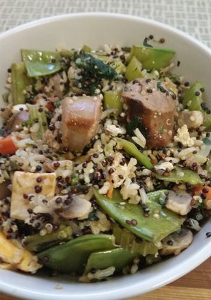 A picture of Quiona Sausage Fried Rice.