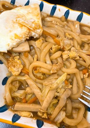 蔬食炒烏龍麵 的食譜成品照片