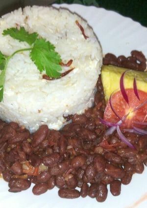 A picture of Rice and beans.