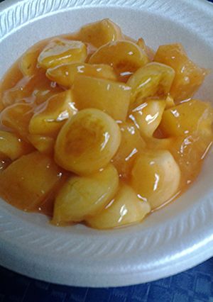 A picture of Sweet and Sour Zucchiniballs.
