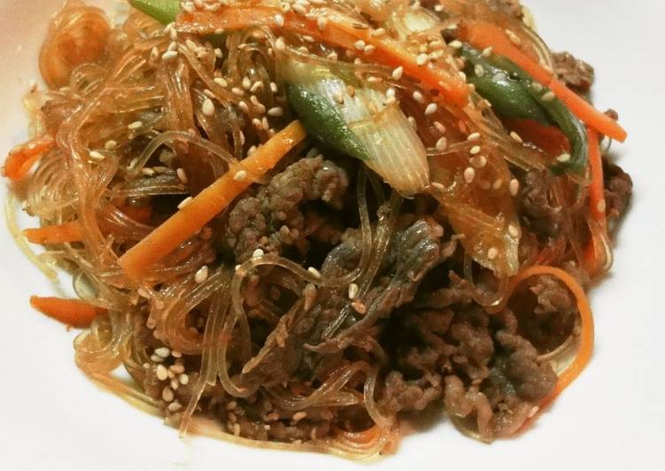 Recipe of Speedy Japchae (Korean Cellophane Noodle Stir-fry)